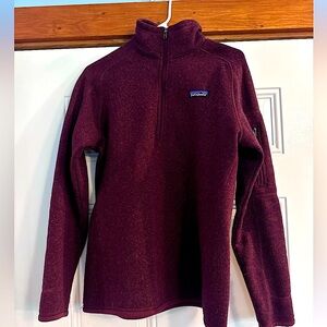 Womens Patagonia Better Sweater Maroon 1/4 Zip